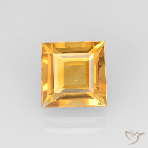 2.22ct طبيعي ذهبى-برتقالى سيترين, مربع, VVS