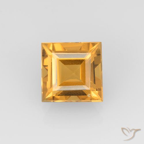 2.27ct طبيعي ذهبى-برتقالى فاتح-متوسط سيترين, مربع, VVS