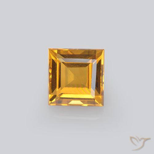 2.20ct طبيعي برتقالى ذهبى غامق سيترين, مربع, VVS