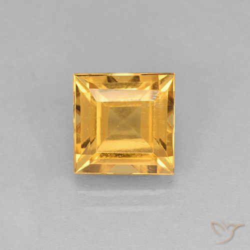2.59ct طبيعي ذهبى-برتقالى فاتح-متوسط سيترين, مربع, VVS-VS