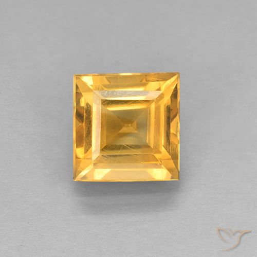 2.18ct طبيعي ذهبى-برتقالى سيترين, مربع, VVS-VS