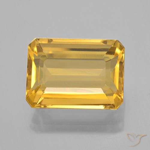 7.61ct طبيعي ذهبى متوسط سيترين, قص الزمرد, VVS