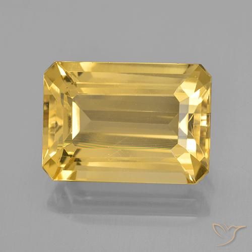 7.14ct طبيعي ذهبى متوسط سيترين, قص الزمرد, VVS