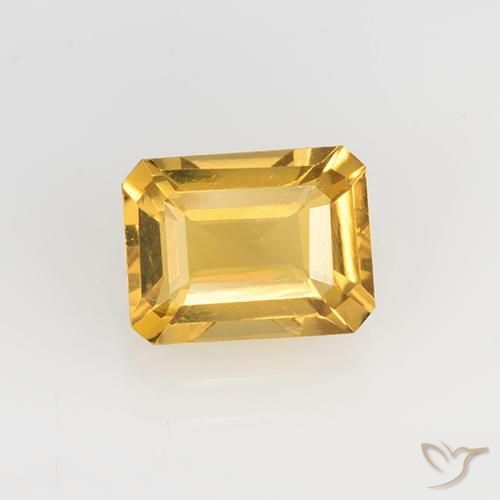 1.63ct طبيعي ذهبى متوسط سيترين, قص الزمرد, VVS-VS
