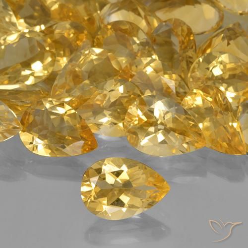 1.63ct طبيعي ذهبي سيترين, شكل الكمثرى, VVS-VS