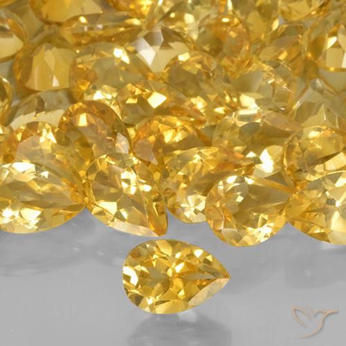 0.64ct طبيعي ذهبى متوسط سيترين, شكل الكمثرى, VVS-VS