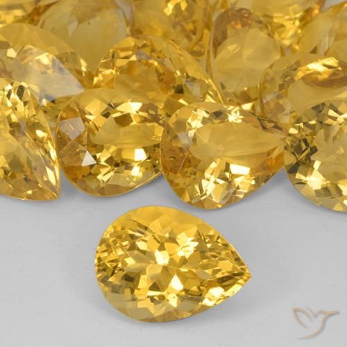 7.55ct طبيعي ذهبى متوسط سيترين, شكل الكمثرى, VVS-VS