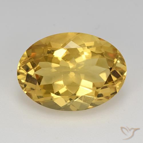 11.80ct طبيعي ذهبى متوسط سيترين, بيضوي, VVS