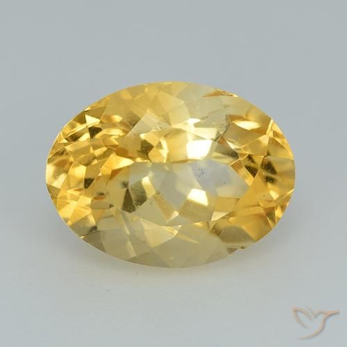 3.40ct طبيعي ذهب سيترين, بيضوي, قليلا جدا