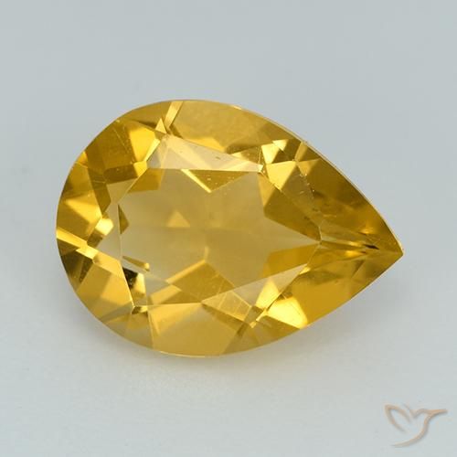 2.23ct طبيعي ذهبي سيترين, شكل الكمثرى, VVS-VS