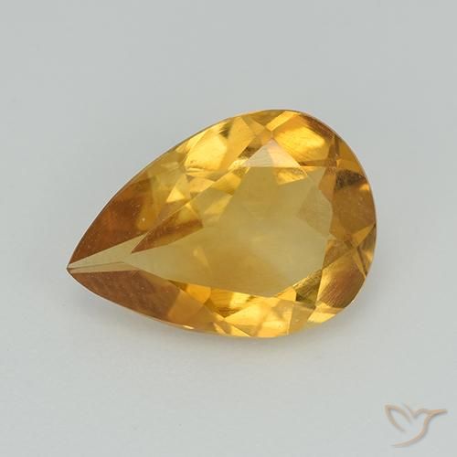 2.02ct طبيعي ذهبى داكن سيترين, شكل الكمثرى, قليلا جدا