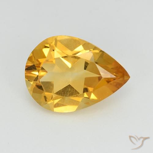 2.18ct طبيعي ذهبى متوسط سيترين, شكل الكمثرى, VVS-VS