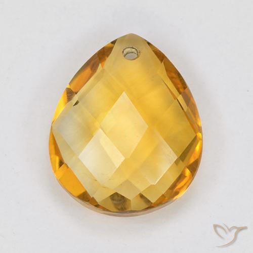 3.79ct طبيعي ذهبى-برتقالى غامق سيترين, شكل الكمثرى, VVS-VS