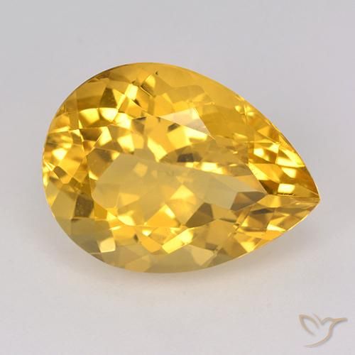 8.34ct طبيعي ذهبي سيترين, شكل الكمثرى, VVS-VS