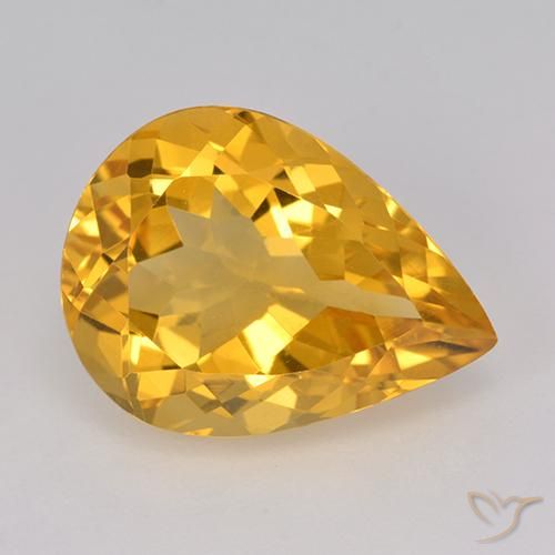 7.63ct طبيعي برتقالى ذهبى غامق سيترين, شكل الكمثرى, VVS-VS