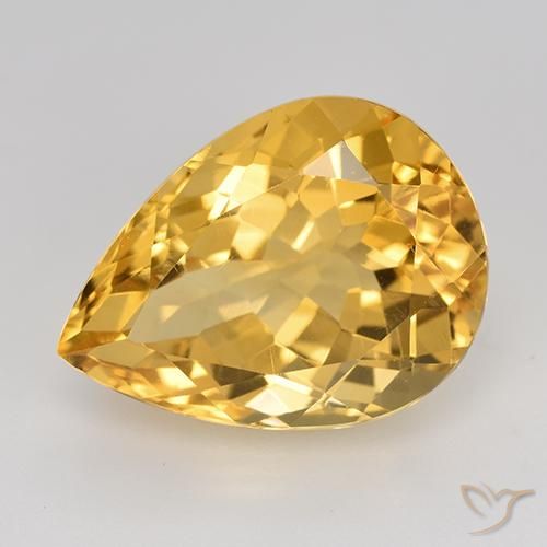 8.81ct طبيعي ذهبى متوسط سيترين, شكل الكمثرى, VVS-VS