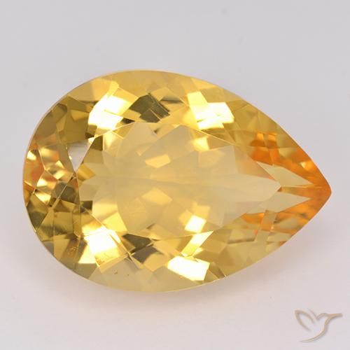 10.43ct طبيعي ذهبي سيترين, شكل الكمثرى, VVS-VS