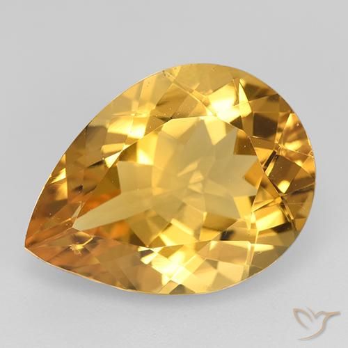 7.93ct طبيعي ذهبى-برتقالى سيترين, شكل الكمثرى, VVS-VS