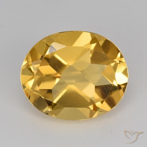 4.43ct طبيعي ذهبى داكن-متوسط سيترين, بيضوي, VVS-VS