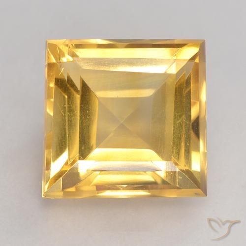 3.59ct طبيعي ذهبى متوسط سيترين, مربع, قليلا جدا