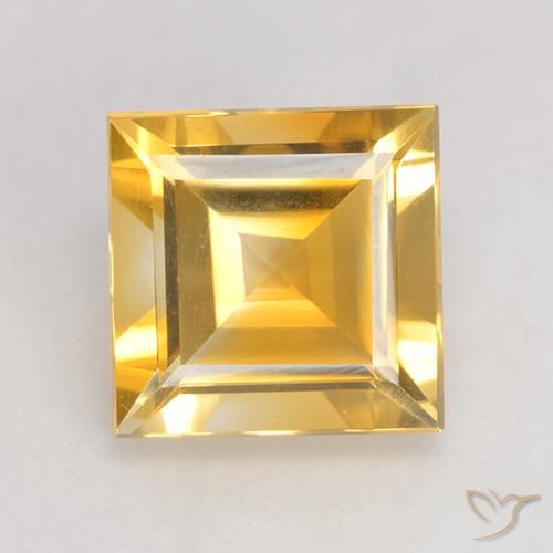 3.31ct طبيعي ذهبى متوسط سيترين, مربع, قليلا جدا