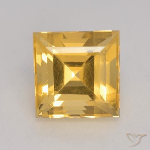 3.75ct طبيعي ذهبى متوسط سيترين, مربع, قليلا جدا