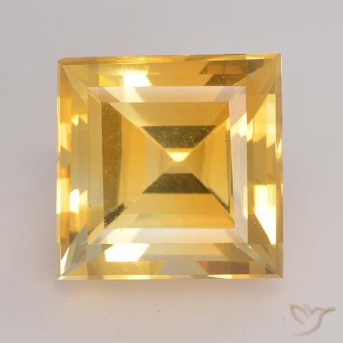 3.45ct طبيعي ذهبى متوسط سيترين, مربع, VVS-VS