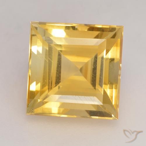 3.55ct طبيعي ذهبى لامع سيترين, مربع, قليلا جدا