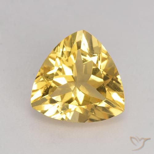 2.13ct طبيعي ذهبى متوسط سيترين, مثلثى, قليلا جدا