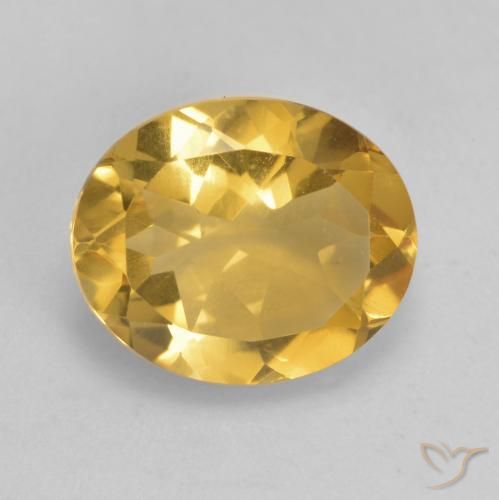 3.34ct طبيعي ذهبى متوسط سيترين, بيضوي, قليلا جدا