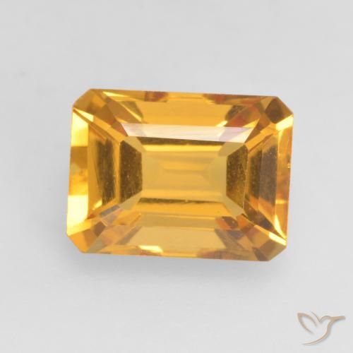 1.70ct طبيعي ذهبى-برتقالى فاتح-متوسط سيترين, قص الزمرد, VVS-VS