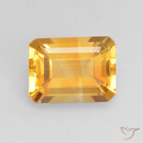 1.39ct طبيعي برتقالى ذهبى غامق سيترين, قص الزمرد, VVS-VS
