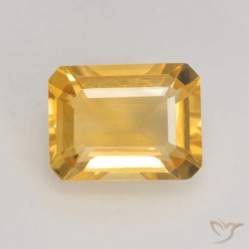 1.60ct طبيعي ذهبى لامع سيترين, قص الزمرد, VVS-VS