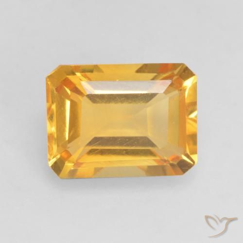 1.57ct طبيعي ذهبى داكن سيترين, قص الزمرد, VVS-VS
