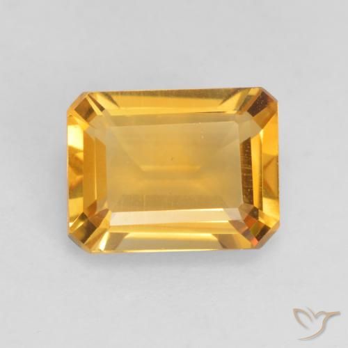 1.41ct طبيعي ذهبى لامع سيترين, قص الزمرد, VVS-VS