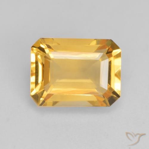 1.65ct طبيعي ذهبى لامع سيترين, قص الزمرد, VVS-VS