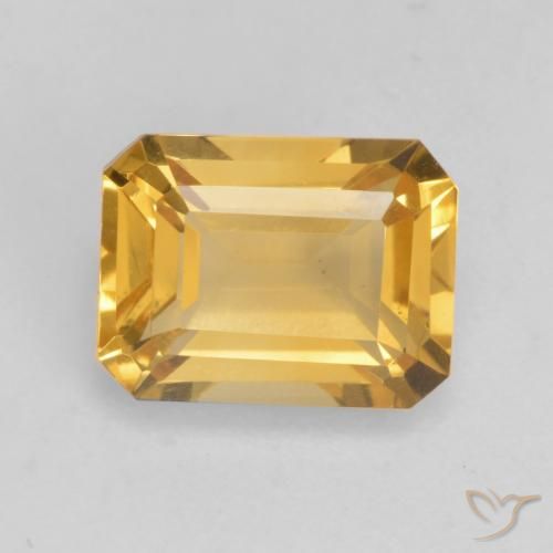1.60ct طبيعي ذهبى لامع سيترين, قص الزمرد, VVS-VS