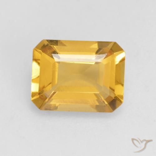 1.34ct طبيعي ذهبى لامع سيترين, قص الزمرد, VVS-VS