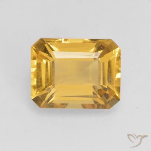 1.53ct طبيعي ذهبى لامع سيترين, قص الزمرد, VVS-VS