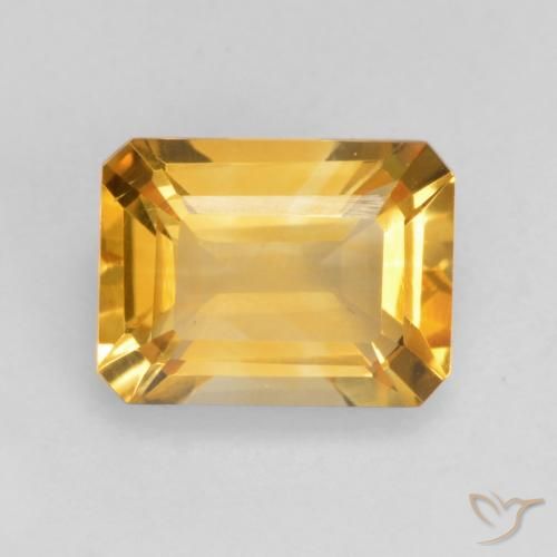 1.49ct طبيعي برتقالى ذهبى غامق سيترين, قص الزمرد, VVS-VS