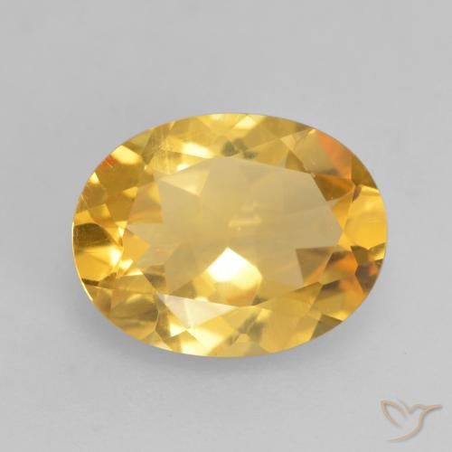 1.53ct طبيعي ذهبى لامع سيترين, بيضوي, قليلا جدا