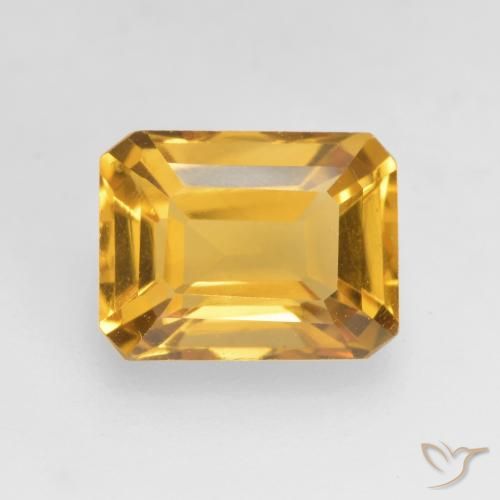 1.69ct طبيعي ذهبى متوسط سيترين, قص الزمرد, VVS-VS
