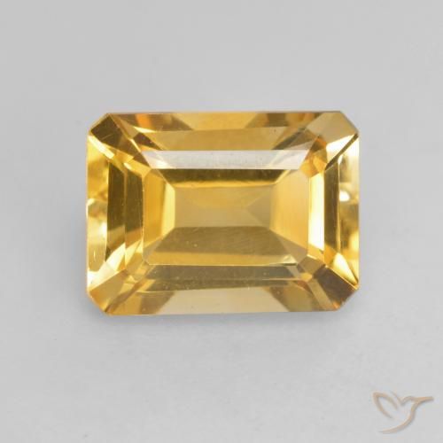 1.53ct طبيعي ذهبى متوسط سيترين, قص الزمرد, VVS-VS
