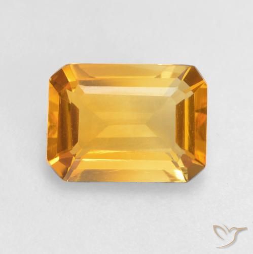 1.22ct طبيعي ذهبى داكن سيترين, قص الزمرد, VVS-VS