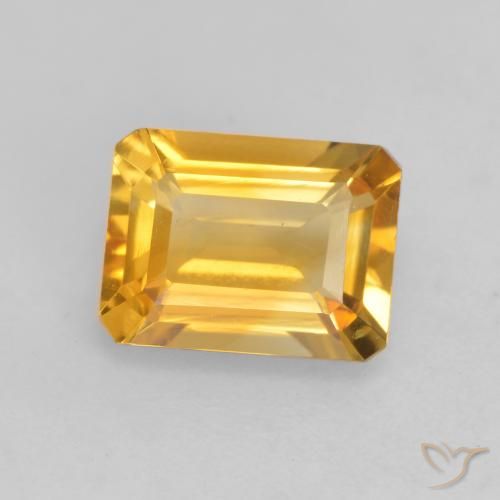 1.44ct طبيعي برتقالى ذهبى غامق سيترين, قص الزمرد, VVS-VS