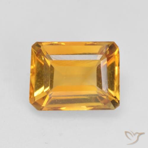 1.48ct طبيعي ذهبى داكن سيترين, قص الزمرد, VVS-VS