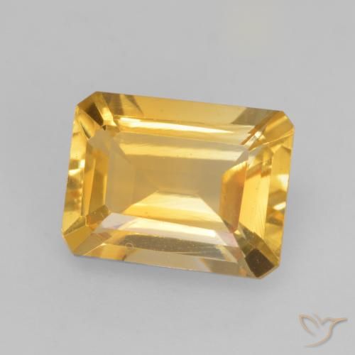 1.47ct طبيعي ذهبى متوسط سيترين, قص الزمرد, VVS-VS