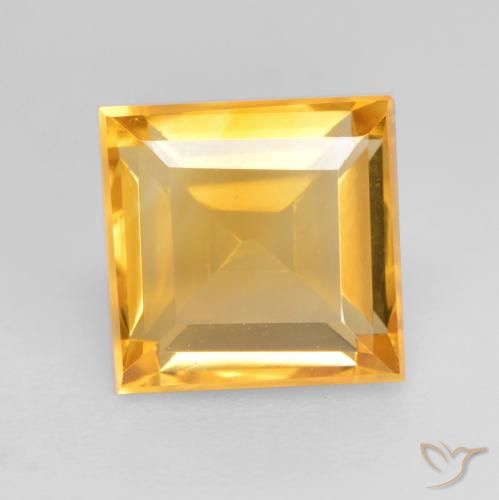 1.76ct طبيعي ذهبى متوسط سيترين, مربع, VVS-VS