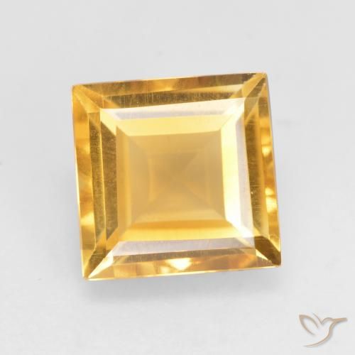 1.76ct طبيعي ذهبى متوسط سيترين, مربع, VVS-VS