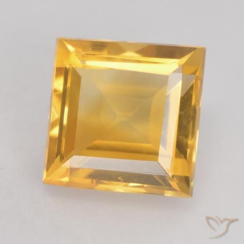1.64ct طبيعي برتقالى ذهبى غامق سيترين, مربع, VVS-VS